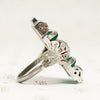 Unbelievable German Art Deco Chrysoprase and Marcasite Ring
