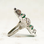 Unbelievable German Art Deco Chrysoprase and Marcasite Ring