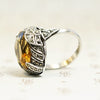 Brilliant Citrine Art Deco Fahrner Ring