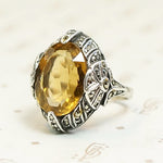 Brilliant Citrine Art Deco Fahrner Ring