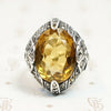 Brilliant Citrine Art Deco Fahrner Ring