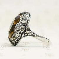 Brilliant Citrine Art Deco Fahrner Ring