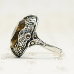 Brilliant Citrine Art Deco Fahrner Ring
