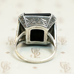 Onyx and Marcasite Sterling Art Deco Ring