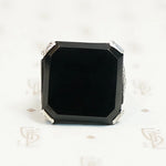 Onyx and Marcasite Sterling Art Deco Ring