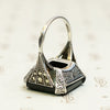 Onyx and Marcasite Sterling Art Deco Ring