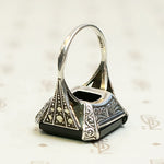 Onyx and Marcasite Sterling Art Deco Ring