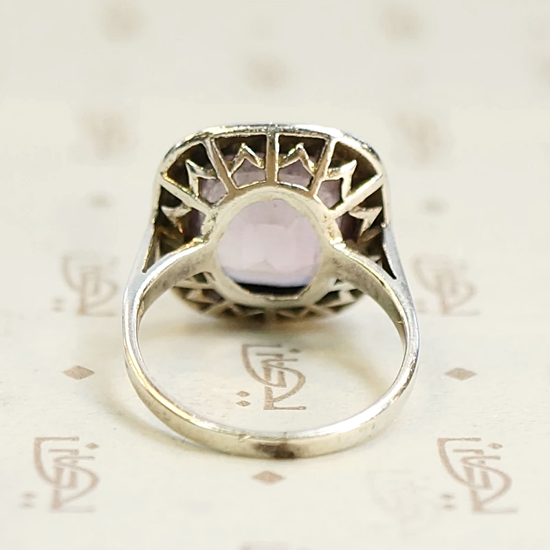 Gorgeous Cushion Cut Amethyst in Silver Ring