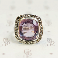 Gorgeous Cushion Cut Amethyst in Silver Ring