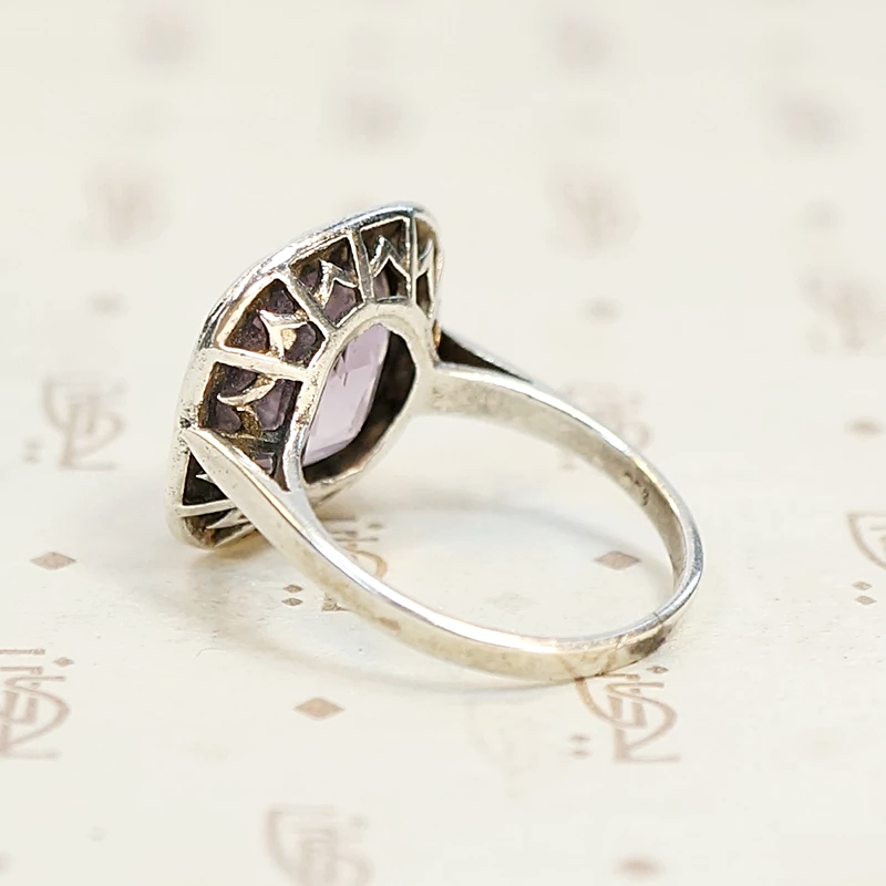 Gorgeous Cushion Cut Amethyst in Silver Ring
