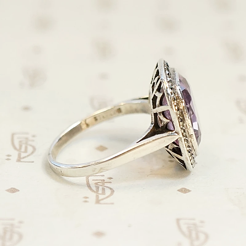 Gorgeous Cushion Cut Amethyst in Silver Ring