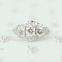 1930s Transitional Cut Diamond and Platinum Ring