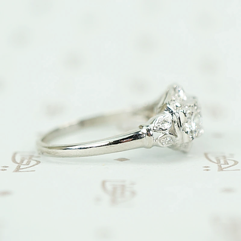 1930s Transitional Cut Diamond and Platinum Ring