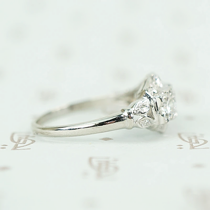 1930s Transitional Cut Diamond and Platinum Ring
