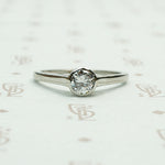 1920s White Gold Bezel Set Diamond Solitaire