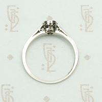 1920s White Gold Bezel Set Diamond Solitaire. Top view.