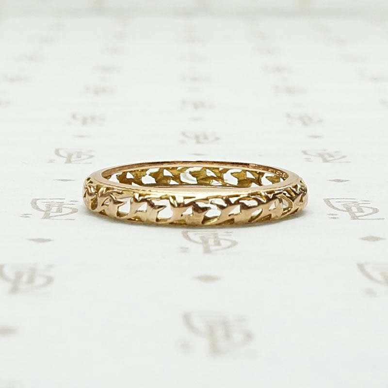 Delicate Open Work Gold Band