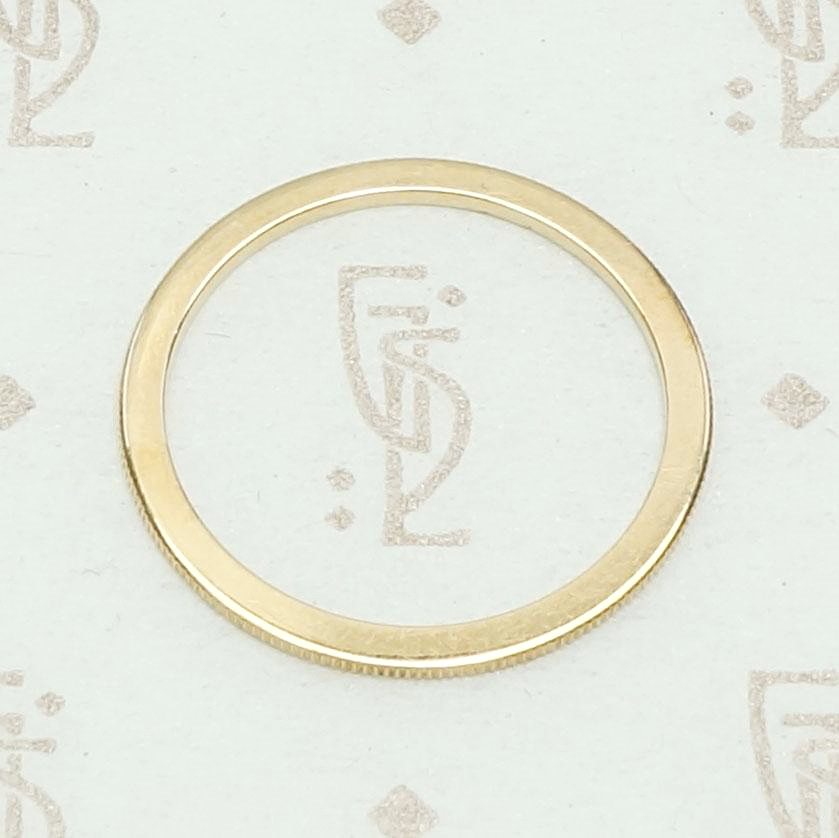 Retro Gold Band with Ribbed Edge