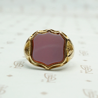 English Red Agate 15ct gold Edwardian Signet Ring