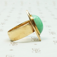 Kalo Rare Gold & Jade Deco Ring