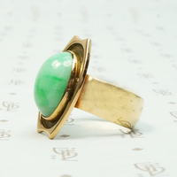 Kalo Rare Gold & Jade Deco Ring
