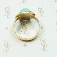 Kalo Rare Gold & Jade Deco Ring