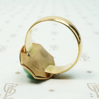 Kalo Rare Gold & Jade Deco Ring