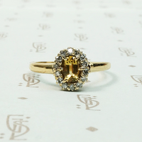 Golden Yellow Imperial Topaz Halo Ring