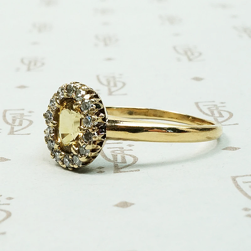 Golden Yellow Imperial Topaz Halo Ring