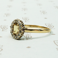 Golden Yellow Imperial Topaz Halo Ring