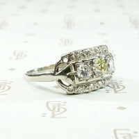 Sparkling Diamond Panel Ring in White Gold