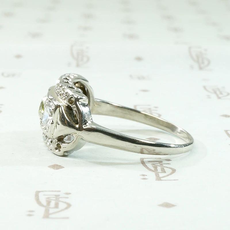 Sparkling Diamond Panel Ring in White Gold
