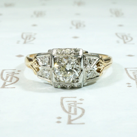 Delicate Deco Detail Two-Tone Diamond Ring