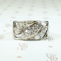 Unexpected Retro Diamond & White Gold Wedding Band