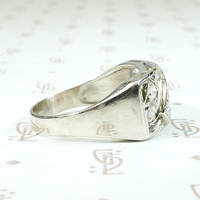 Unexpected Retro Diamond & White Gold Wedding Band