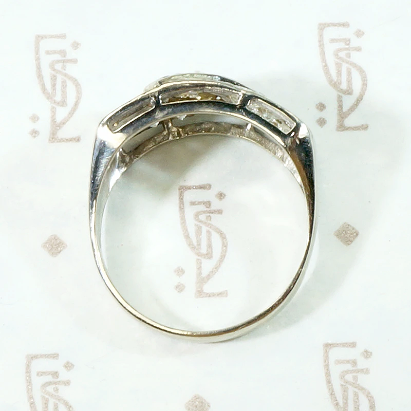 Unexpected Retro Diamond & White Gold Wedding Band