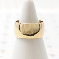 Wide Half Round Vintage Gold Wedding Band