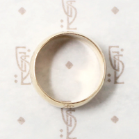 Wide Half Round Vintage Gold Wedding Band