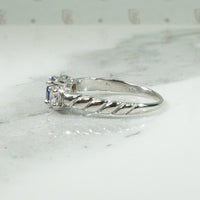 Sapphire and Diamond White Gold Trilogy Ring