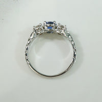 Sapphire and Diamond White Gold Trilogy Ring