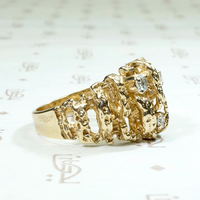 Luxurious Landscape Brutalist Gold & Diamond Ring