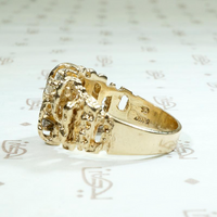 Luxurious Landscape Brutalist Gold & Diamond Ring