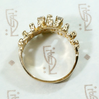 Luxurious Landscape Brutalist Gold & Diamond Ring