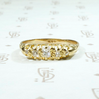 Charming 18k Gold Band with Antique Diamonds