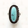 Baby Blue Turquoise with Black Matrix Ring