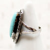 Baby Blue Turquoise with Black Matrix Ring