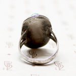 Baby Blue Turquoise with Black Matrix Ring