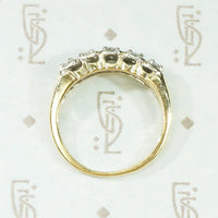 Scalloped Two-Tone Diamond Wedding Band