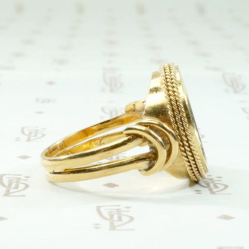 Elegant Fine Gold "Greek" Coin Ring