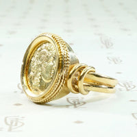 Elegant Fine Gold "Greek" Coin Ring